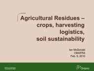 Agricultural Residues â crops, harvesting logistics, soil sustainability