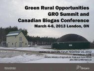 Green Rural Opportunities GRO Summit and Canadian Biogas ...