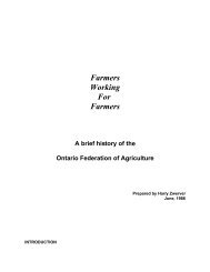 A brief history of - Ontario Federation of Agriculture