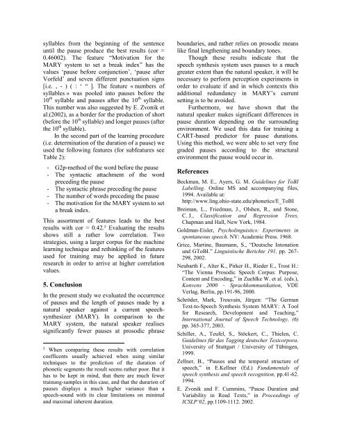 Have a break! Modelling pauses in German Speech. - ResearchGate