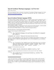 Speech Synthesis Markup Languages: An Overview and ... - OFAI