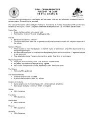 O'FALLON YOUTH SOCCER RULES OF THE ... - City of O'Fallon