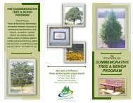 Commemorative Tree & Bench Program brochure - City of O'Fallon