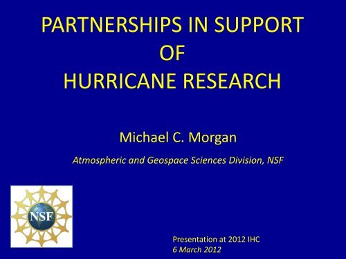 Dr. Michael C. Morgan - Office of the Federal Coordinator for ...