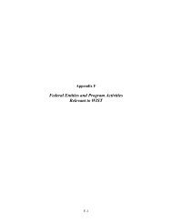 F. Federal Entities and Program Activities Relevant to WIST