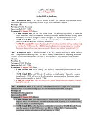 COPC Action Items (as of 20 August 2009) Spring 2009 Action Items ...