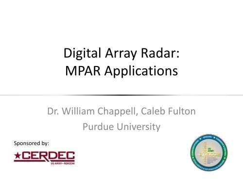 Digital Array Radar: MPAR Applications