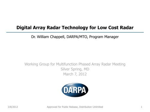 Digital Array Radar Technology for Low Cost Radar