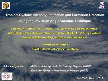 Tropical Cyclone intensity Estimation and Formation Detection using ...