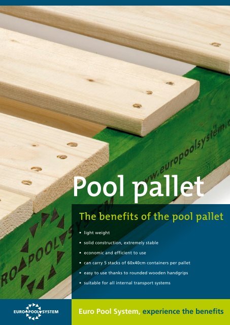 The benefits of the pool pallet - Euro Pool System