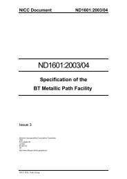 Specification of the BT Metallic Path Facility - Ofcom