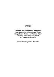 MPT 1601 Technical requirements for the testing, type ... - Ofcom