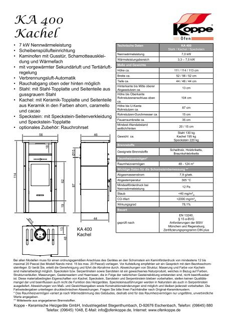 KA 400 Kachel - Koppe