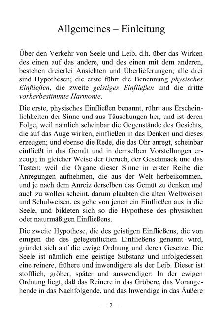 Der Verkehr zwischen Seele und Leib - Offenbarung