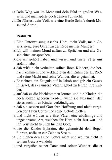 Die Lehrweisheit und Psalmen - Offenbarung