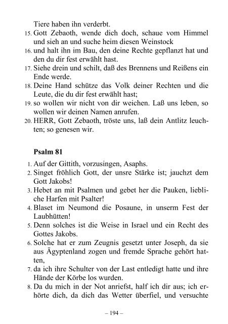 Die Lehrweisheit und Psalmen - Offenbarung