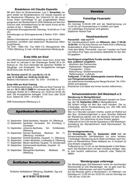 Mitteilungsblatt der Ortsverwaltung Zell-Weierbach