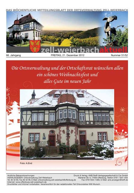 Mitteilungsblatt kw 51-2012.pdf - Zell-Weierbach