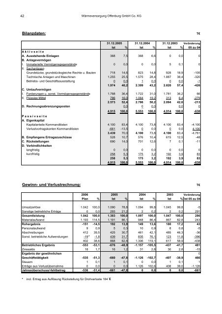 Beteiligungsbericht 2005/2006 - Stadt Offenburg