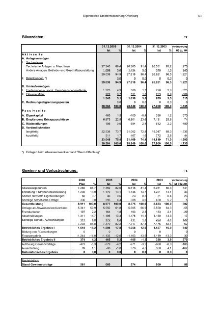 Beteiligungsbericht 2005/2006 - Stadt Offenburg