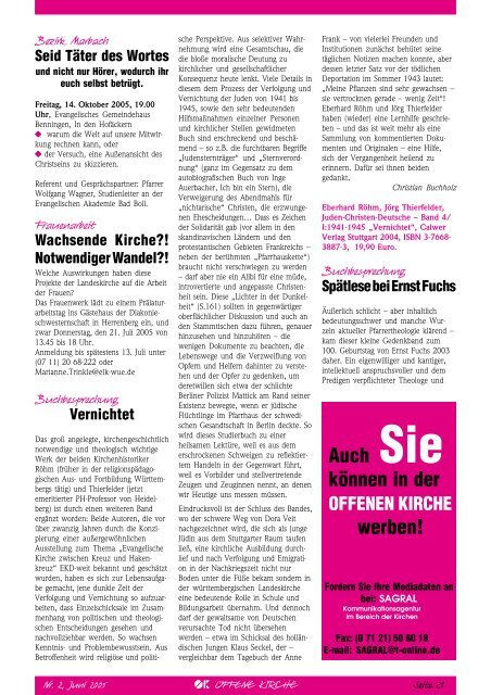Heft 2/2005 - Offene Kirche WÃ¼rttemberg
