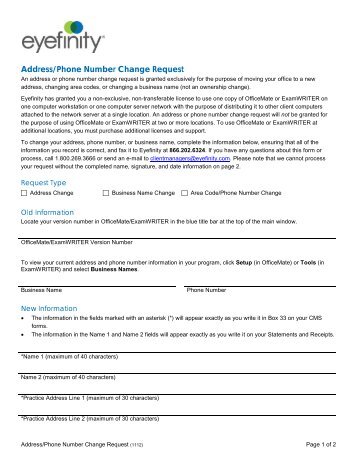 Address Phone Change Request.pdf - OfficeMate Software Solutions