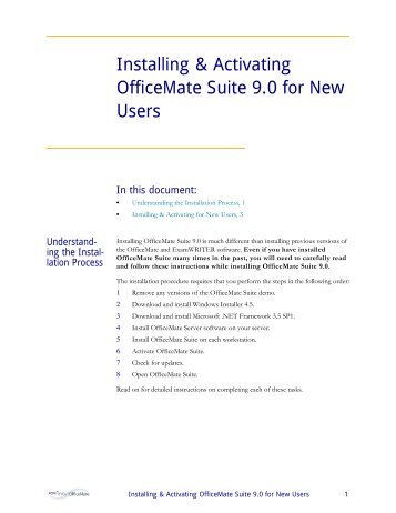 Installing & Activating the OfficeMate Suite - OfficeMate Software ...