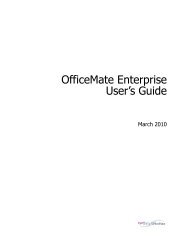 OfficeMate Enterprise User's Guide - OfficeMate Software Solutions
