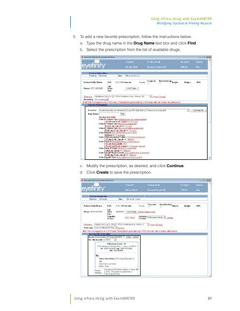 Using ePrescribing with ExamWRITER