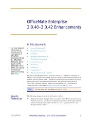 OfficeMate Enterprise 2.0.40â2.0.42 Enhancements