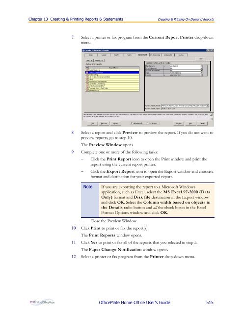 OfficeMate Home Office User's Guide - OfficeMate Software Solutions