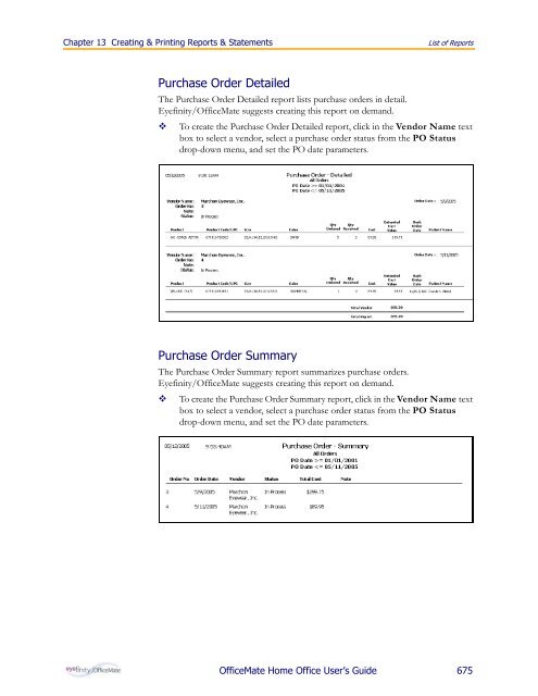 OfficeMate Home Office User's Guide - OfficeMate Software Solutions