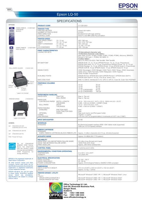 Epson LQ50(NoAddress).indd - Office Printers