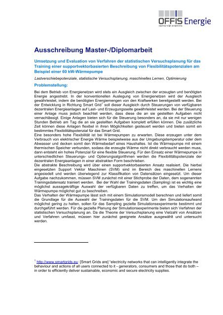 Umsetzung und Evaluation von Verfahren der statistischen ... - Offis