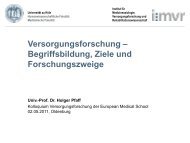 Versorgungsforschung â Begriffsbildung, Ziele und ... - Offis