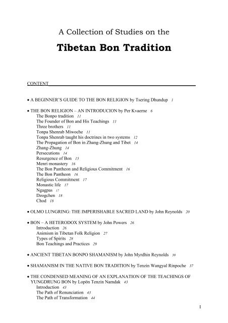 Tibetan Bon Tradition Order of Nazorean Essenes Tibetan Bon Tradition Order of Nazorean Essenes