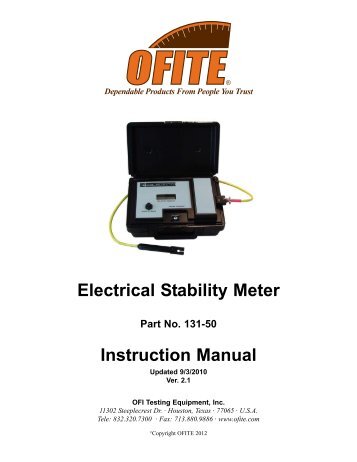 131-50 - ES Meter - Instruction Manual - OFI Testing Equipment, Inc.