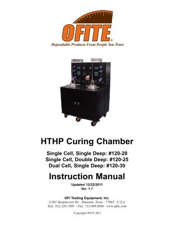 HTHP Curing Chamber Instruction Manual - OFI Testing Equipment ...