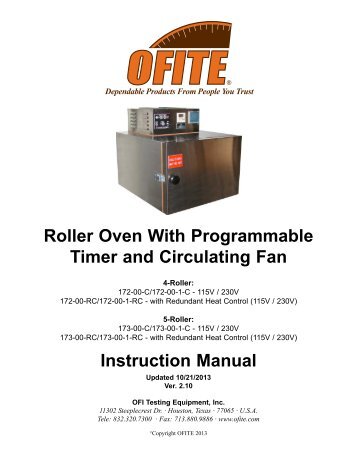 Roller Oven - OFI Testing Equipment, Inc.