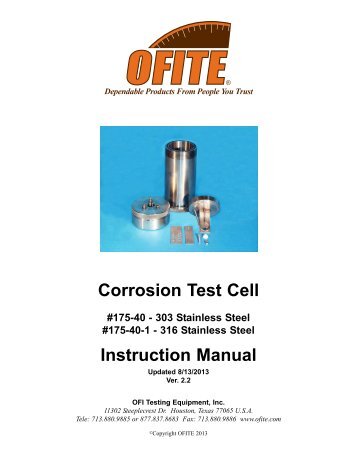 Corrosion Test Cell - OFI Testing Equipment, Inc.