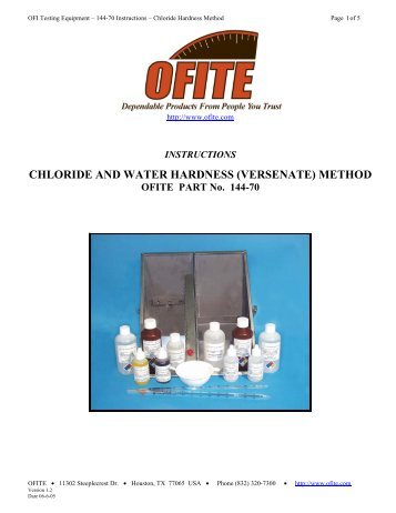 chloride and water hardness (versenate) - OFI Testing Equipment, Inc.