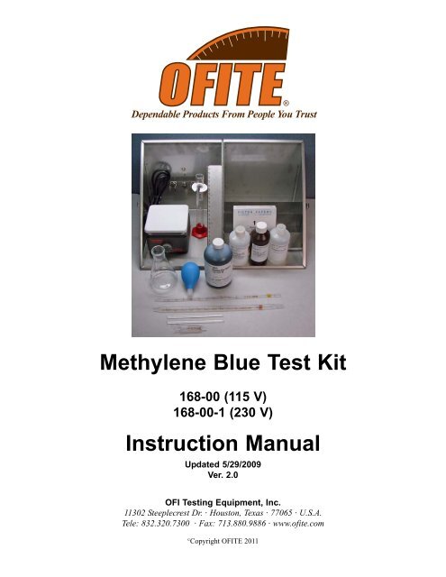 Methylene Blue Test Kit - OFI Testing Equipment, Inc.