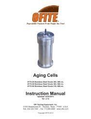OFITE Aging Cells - Instruction Manual - OFI Testing Equipment, Inc.