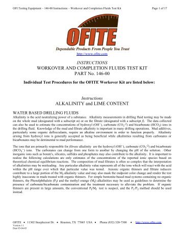 Instructions - OFI Testing Equipment, Inc.