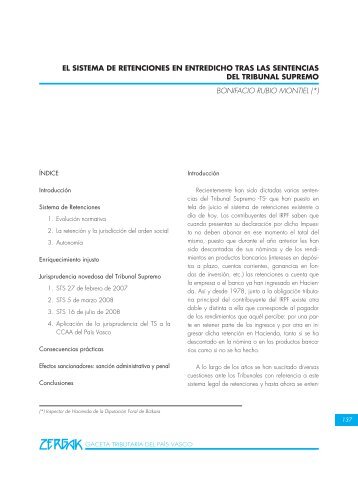 el sistema de retenciones en entredicho tras las sentencias del ...