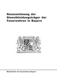 Kennzeichnung der Dienstkleidungsträger der Feuerwehren  in Bayern