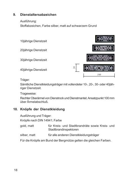 Kennzeichnung der Dienstkleidungsträger der Feuerwehren  in Bayern