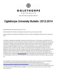 Oglethorpe University Bulletin: 2012-2014