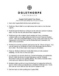 Sample Self-Guided Tour Route - Oglethorpe University