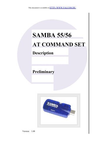 SAMBA 55/56 AT COMMAND SET Description Preliminary - Falcom